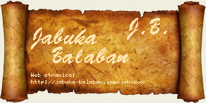 Jabuka Balaban vizit kartica